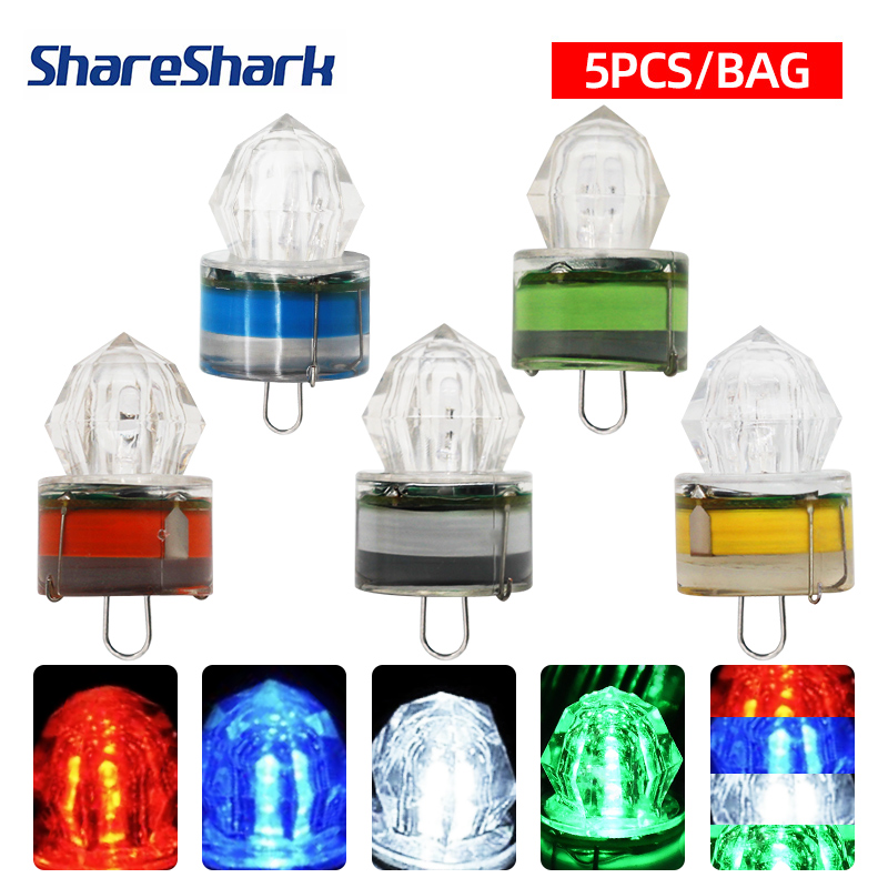 Underwater Flashlight - ShareShark 5pcs LED Fishing Lamp Underwater