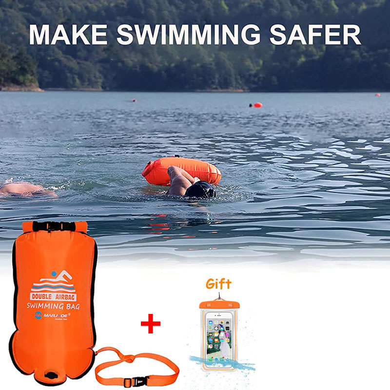 Swim Buoy Open Water - 20L Waterproof Inflatable Swimming Dry Bag
