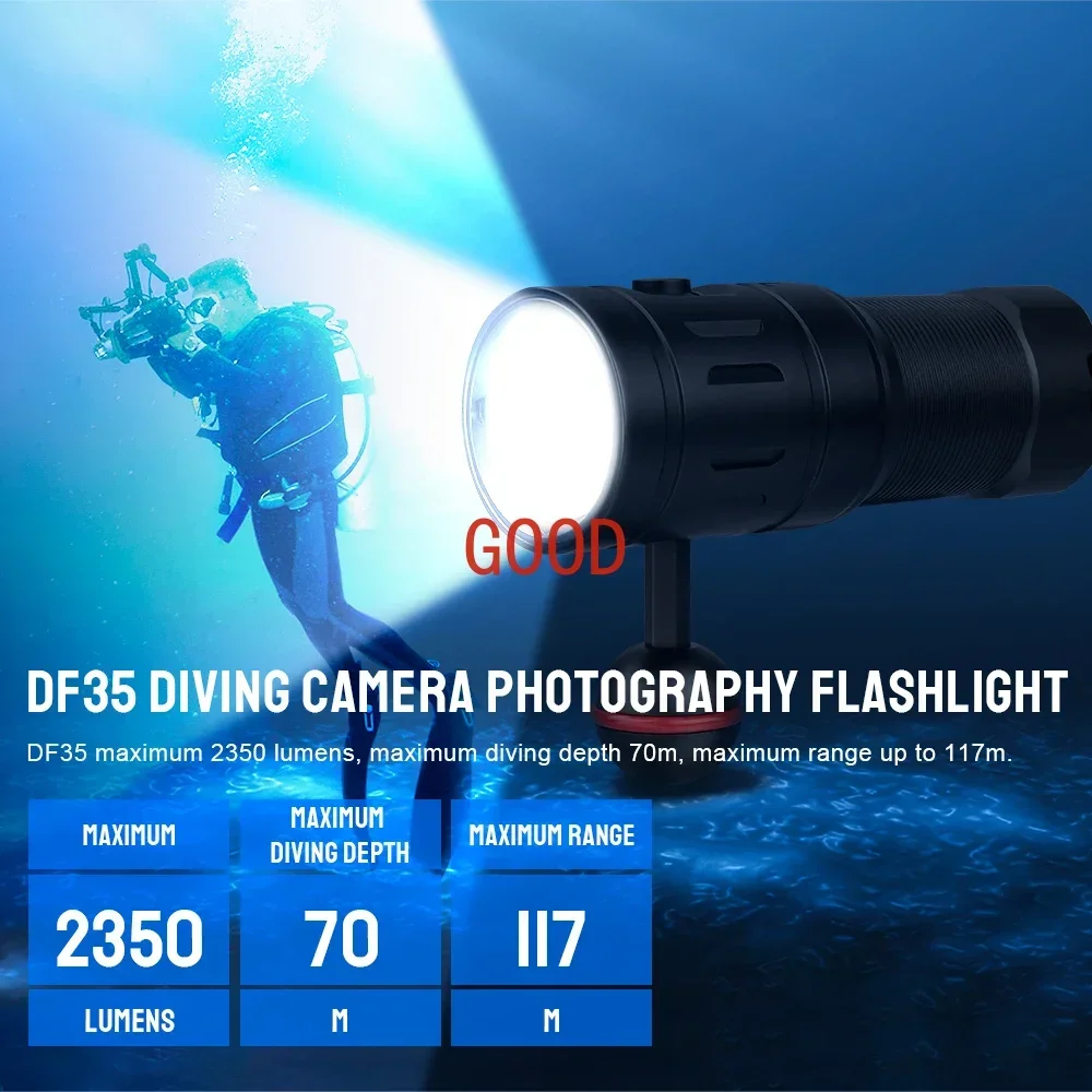 Trustfire DF35 Diving Flashlig - Underwater Flashlight ulasan dan harga