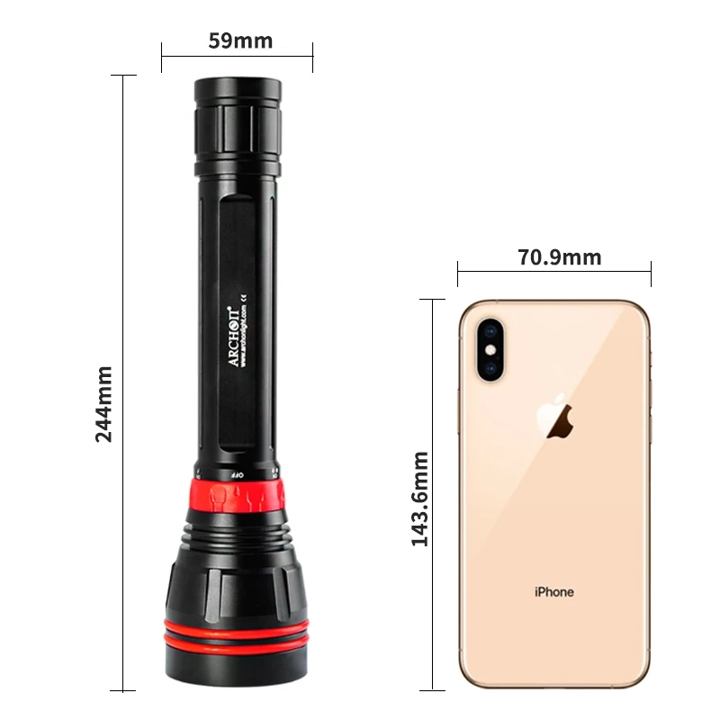 4000LM 4-LED 100M Waterproof D - Underwater Flashlight ulasan dan harga