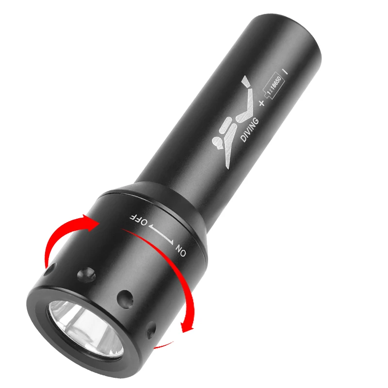 New T6 LED Diving Torch Long-R - Underwater Flashlight ulasan dan harga