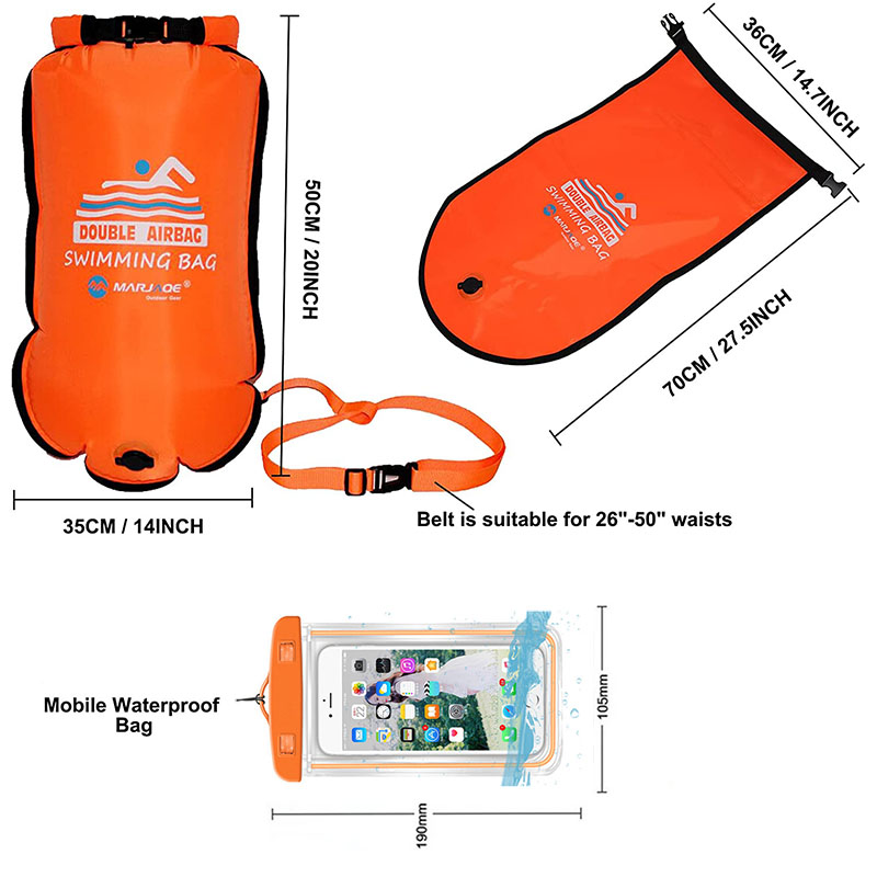 20L Waterproof Inflatable Swim - Swim Buoy Open Water ulasan dan harga